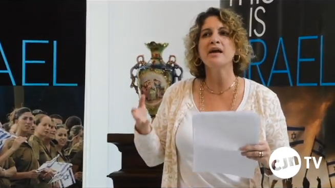 Samantha Ravich speaks at Israel Bonds luncheon in Clevland in 2016. CJN | Screenshot