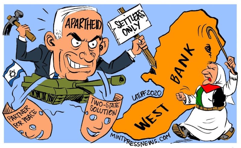Editorial Cartoon: Masks of Netanyahu amid Israel West Bank Annexation
