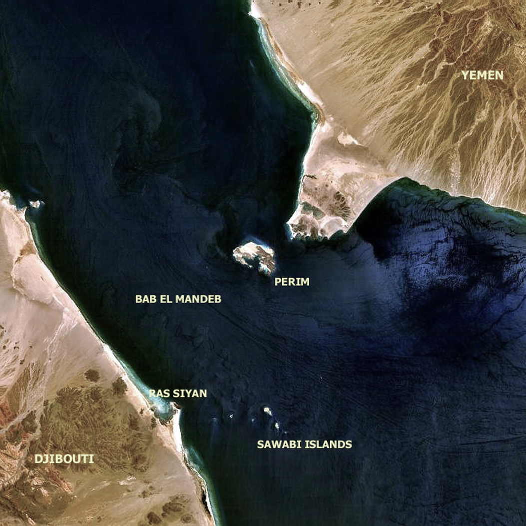 Yemen Bab el Mandab Strait Map