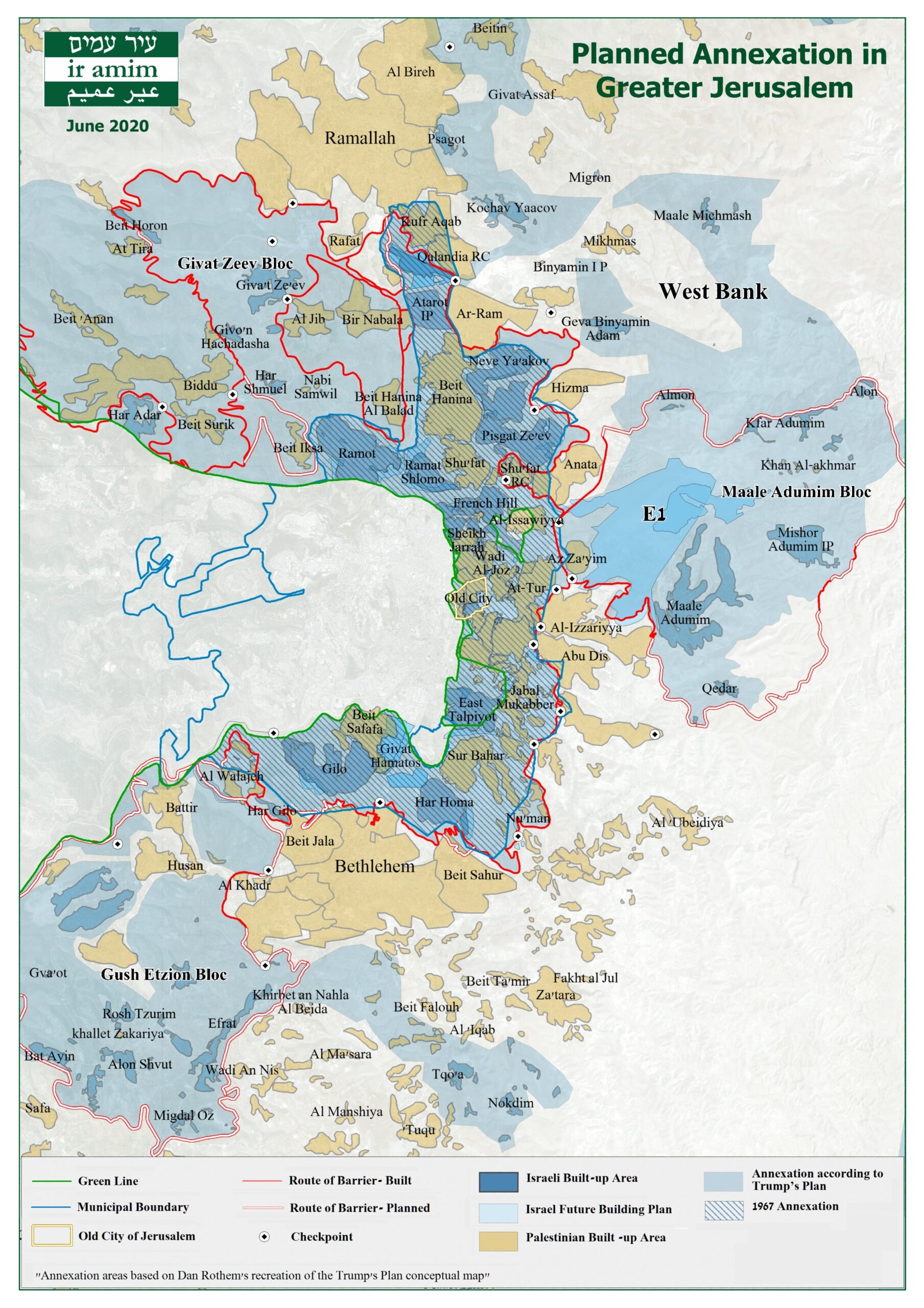 Mapa de asentamientos de Jerusalén