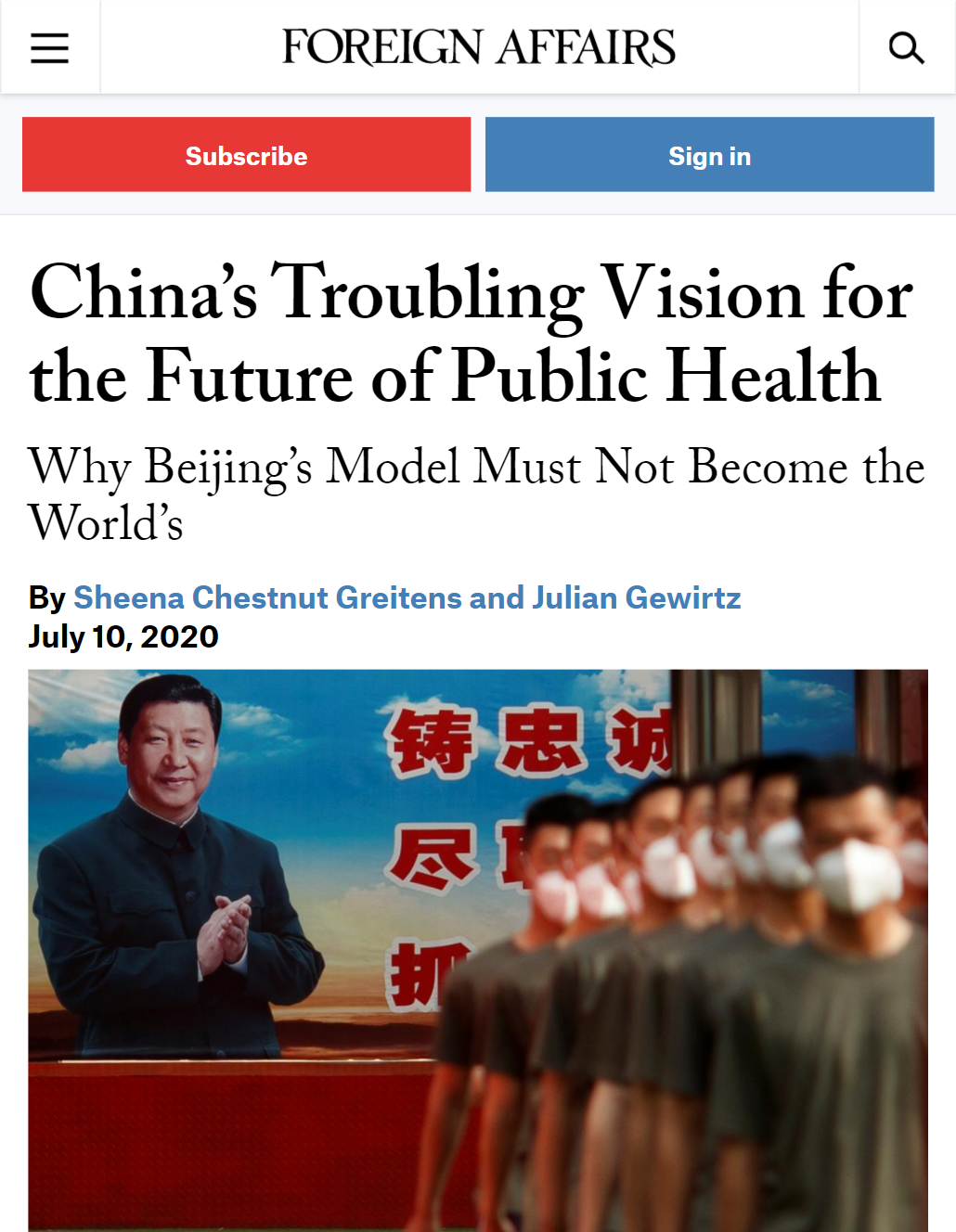 hina’s Troubling Vision for the Future of Public Health.”
