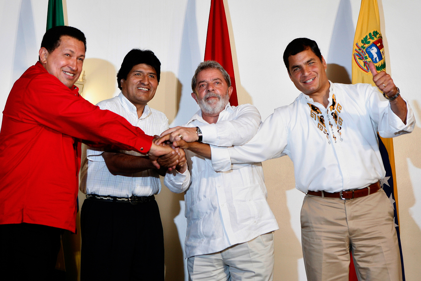 Danny DanonLuiz Inacio Lula da Silva, Hugo Chavez, Rafael Correa, Evo Morales