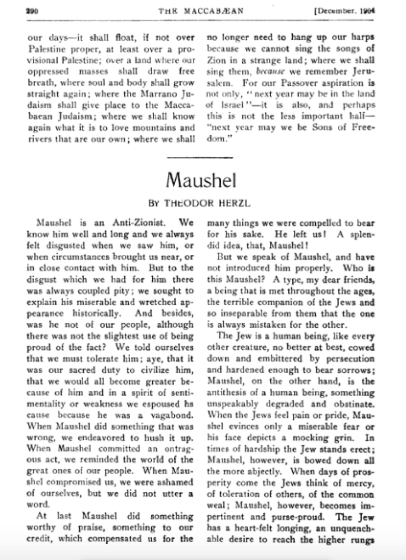 Maushel | Theodore Herzl