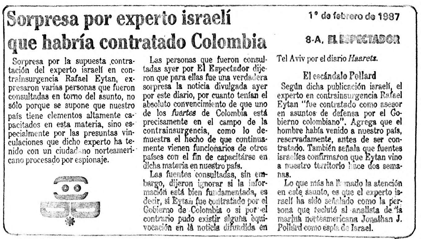 Colombia Paramilitaries Israel