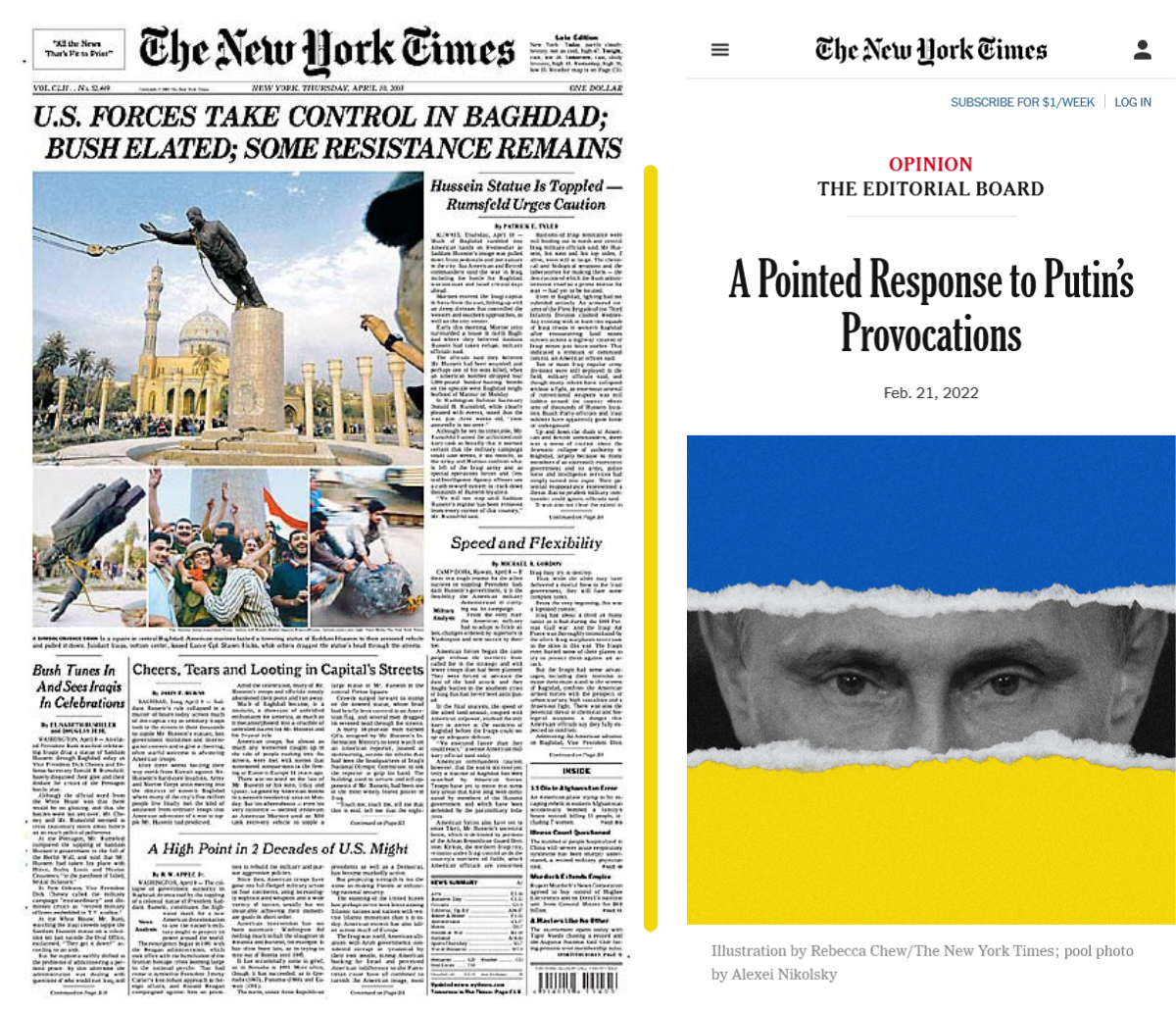 Освещение войны в New York Times