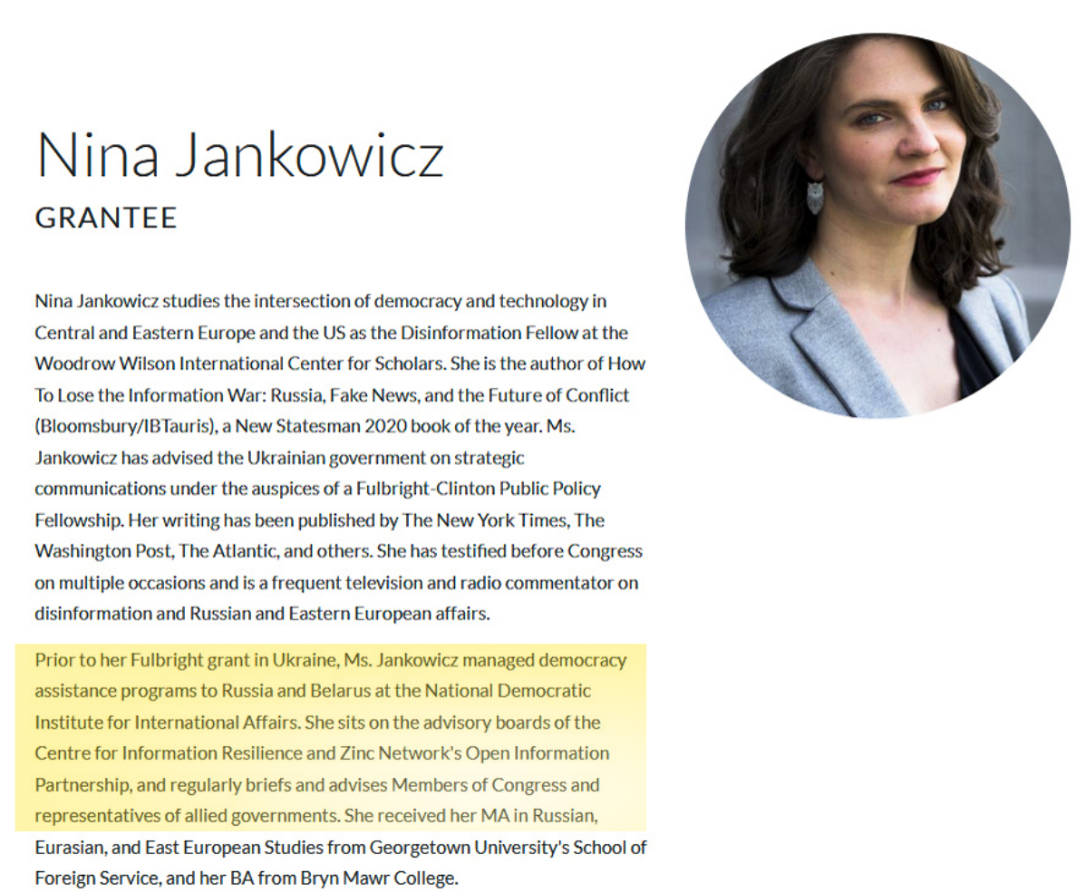 Biografia di Nina Jankowicz