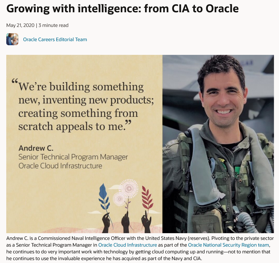 Oracle, a firm that stores reams of your sensitive data, openly boasts of its cozy ties to the CIA.