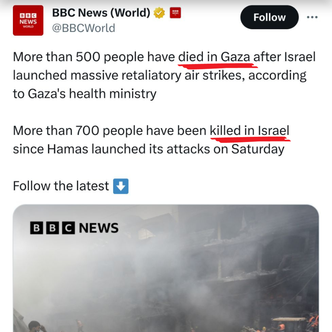 BBC sesgo Israel