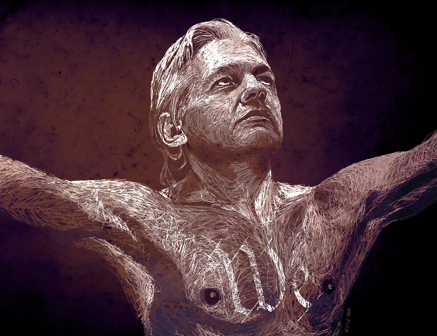 The Crucifixion of Julian Assange – by Mr. Fish