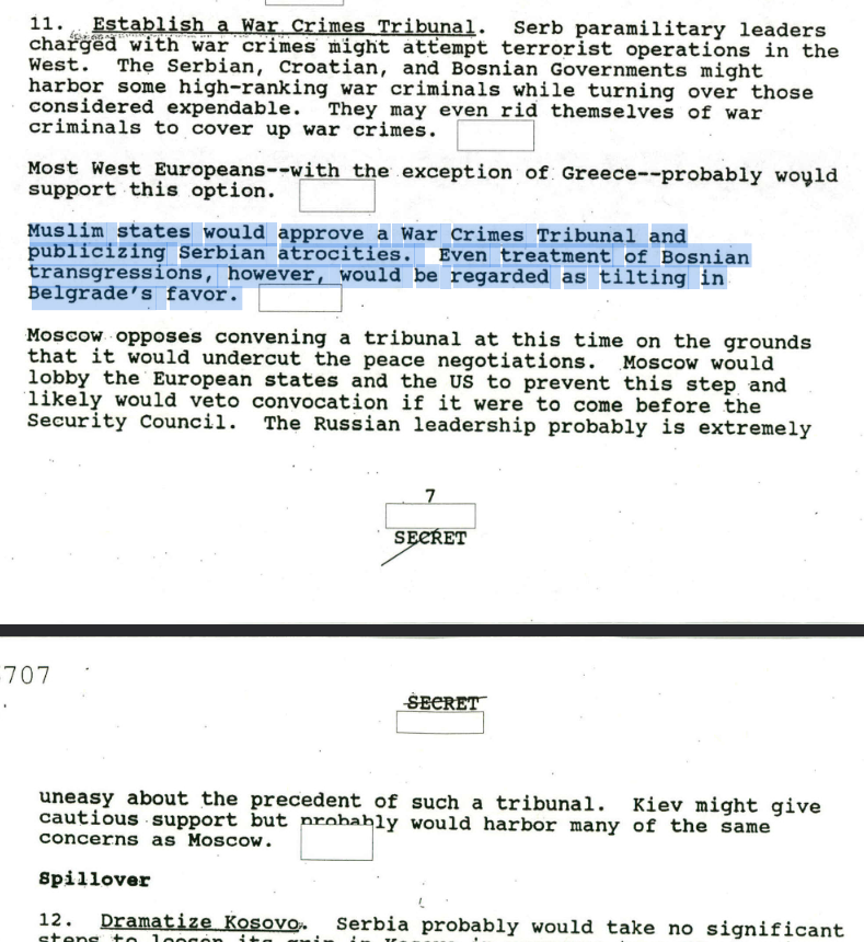 "Yugoslavia". Policy Options: Likely. Responses