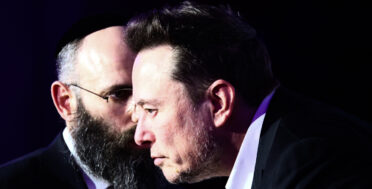 Elon Musk speaks during a live interview with Ben Shapiro at an antisemitism symposium hosted by the European Jewish Association in Krakow, Poland, Jan. 22, 2024.