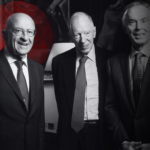 Sir Trevor Chinn with Jacob Rothschild and Tony Blair
