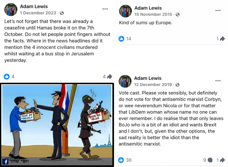 Adam Lewis Facebook post