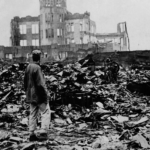 A man looks over the expanse of ruins left the explosion of the atomic bomb on August 6, 1945 in Hiroshima, Japan. Some 140,000 people died here immediately. Photo | AP