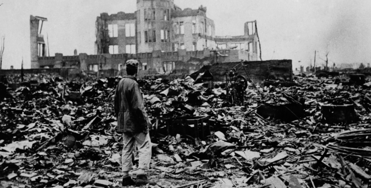 A man looks over the expanse of ruins left the explosion of the atomic bomb on August 6, 1945 in Hiroshima, Japan. Some 140,000 people died here immediately. Photo | AP