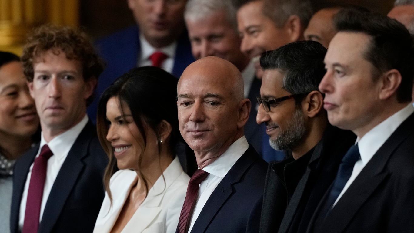 Zuckerberg, Bezos, Pichai and Musk at Trump’s inauguration